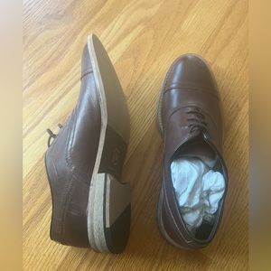 New Andrew Marc Mens Henry Leather Casual Dress Oxfords Shoes Brown Size 7.5